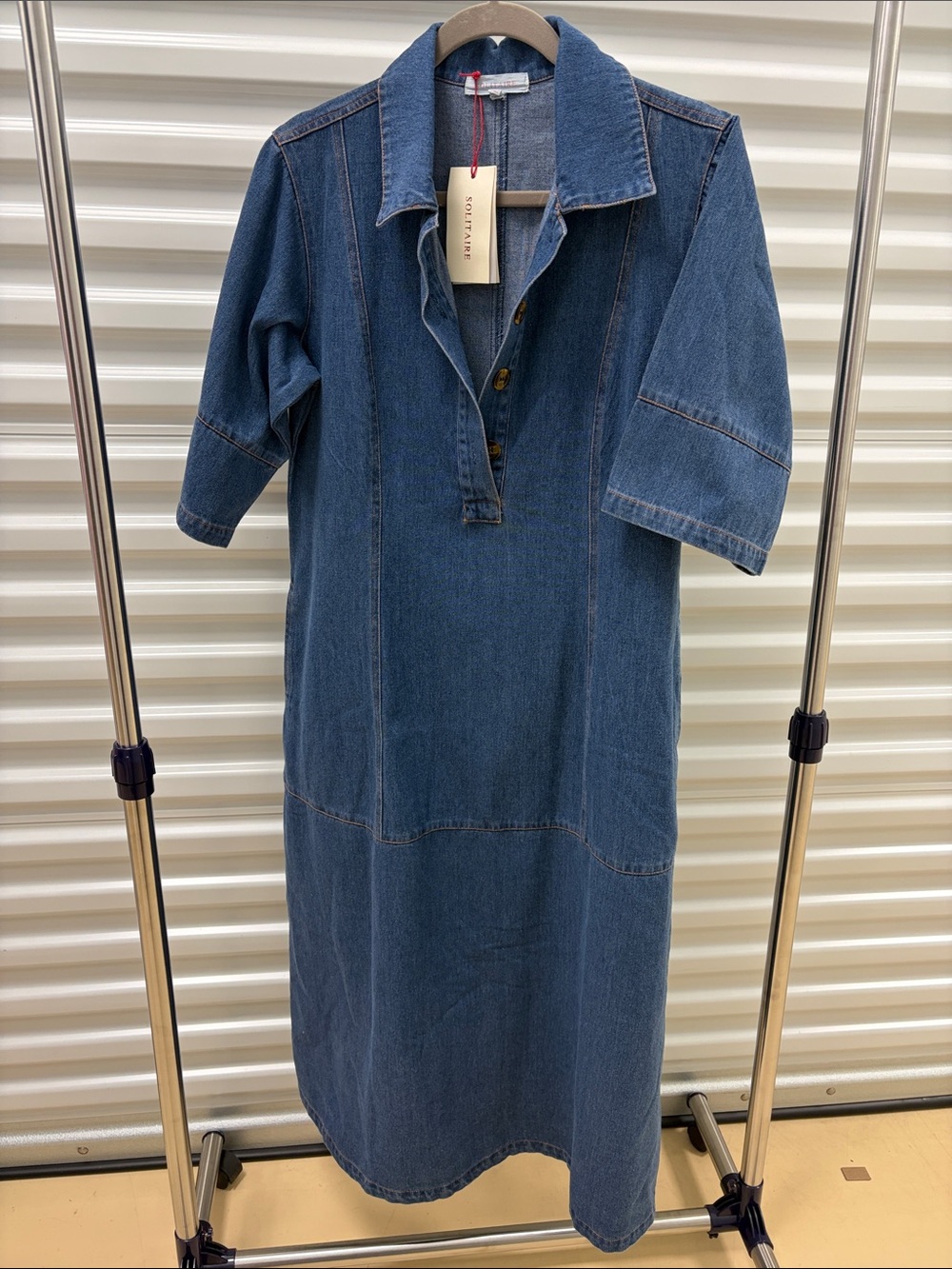 Solitaire Blue Denim Polo Shirt Dress